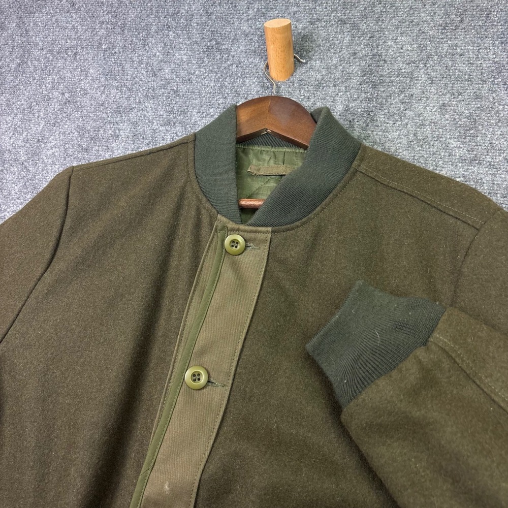 Schott M-43 Liner Jacket Mens XL Green Wool Blend Military Bomber Coat